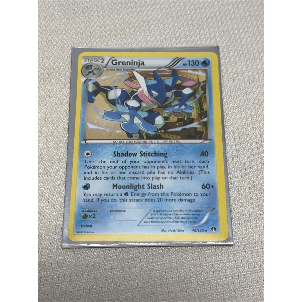 Nintendo Pokémon TCG Greninja 40/122 XY Breakpoint Stage 2 in sleeve NM